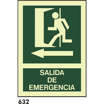 SEÑAL TRIANGULAR A4 R-632 - SALIDA EMERGENCIAS                             