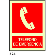 SEÑAL AL. NORM. BANDEROLA 21X21 R-524 - TELEFONO                           