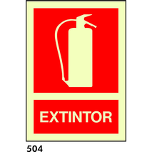 SEÑAL PVC FOTO 10.5X7.5 R-504 - EXTINTOR                                   