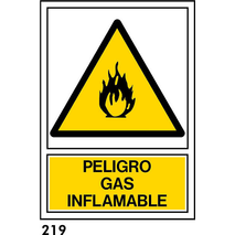 SEÑAL AL. NORM. A3 CAST. R-219 - GAS INFLAMABLE                            