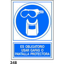 SEÑAL PVC NORM. A4 CAST. R-348 - PROTECCION FACIAL                         