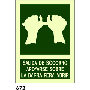 SEÑAL PVC  10.5X10.5 S/TEXTO R-672 - SALIDA SOCORR                         