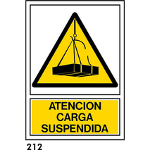 PEGATINA A4 CAST R-212 - .ATENCION CARGA SUSPENDI                          