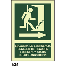 SEÑAL AL. FOTO A3 R-636 - ESCALERA DE EMERGENCIA                           