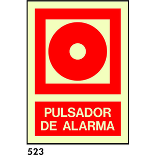 PEGATINA 10X8.5 CAT R-523 - .POLSADOR D.ALARMA.                            