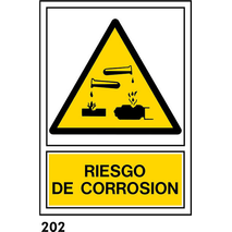 PEGATINA 12X8.5 R-202 CAST - .RIESGO CORROSION.                            