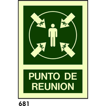 SEÑAL AL. NORM. 42X42 R-681 - PUNTO DE REUNION                             