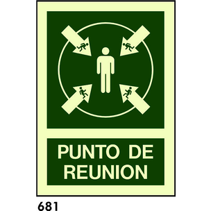 SEÑAL AL. NORM. 42X42 R-681 - PUNTO DE REUNION                             