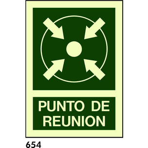 SEÑAL PVC NORM A1 R-654/L434 .PUNTO DE REUNION.                            