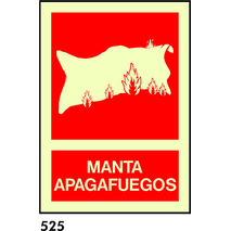 SEÑAL PVC FOTO A4 CAST R-525 - MANTA APAGAFUEGOS                           
