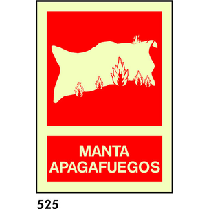 SEÑAL PVC FOTO A4 CAST R-525 - MANTA APAGAFUEGOS                           