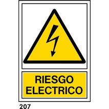 PEGATINA 21X21 - .RISESGO ELECTRICO.                                       