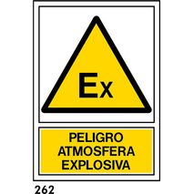 PEGATINA 12X8.5 CAST R-262 - PELIGRO ATMOSFERA EXP                         