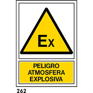 PEGATINA 12X8.5 CAST R-262 - PELIGRO ATMOSFERA EXP                         