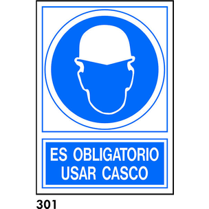 PEGATINA A4 CAST R-301 - .OBLIGATORIO USO CASCO.                           