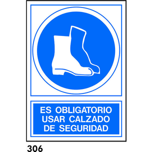 PEGATINA A4 CAST R-306 - .USO DE CALZADO DE SEGURI                         