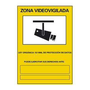 PEGATINA INTERIOR A5 .ZONA VIDEOVIGILADA.                                  